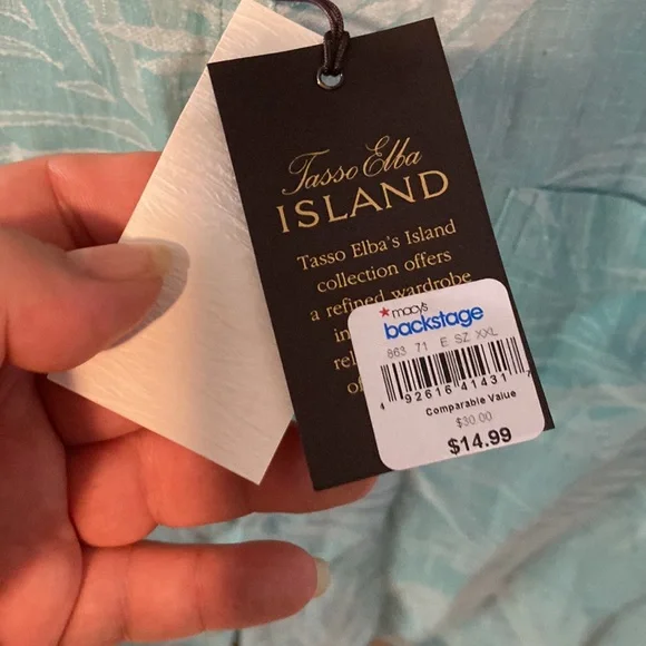 Men’s Tasso Elba brand Hawaiian button down linen shirt, size XXL. - Picture 5 of 6